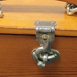 Vintage 1950s Roger VanS Wood And Chain Tote Purse